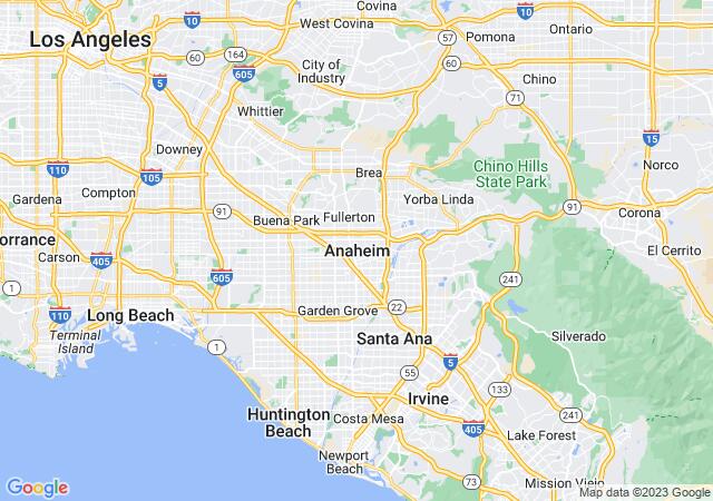 Google Map image for Anaheim, California
