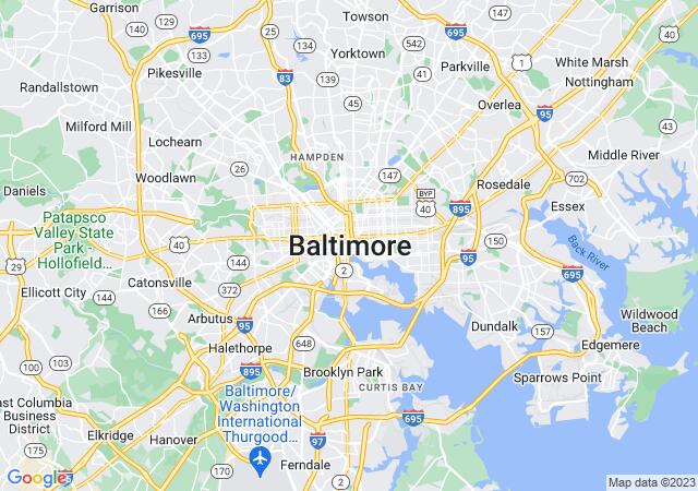 Google Map image for Baltimore, Maryland