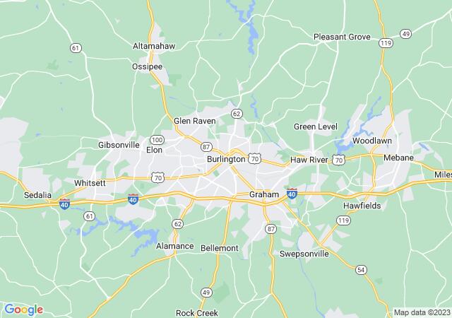 Google Map image for Burlington, North Carolina