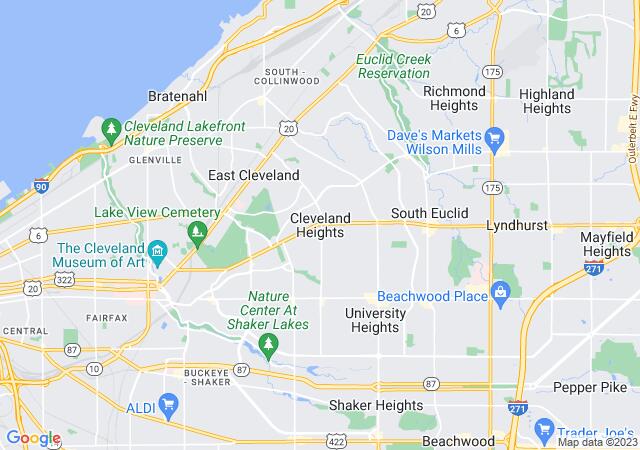 Google Map image for Cleveland Heights, Ohio