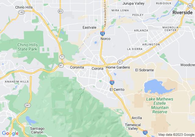 Google Map image for Corona, California