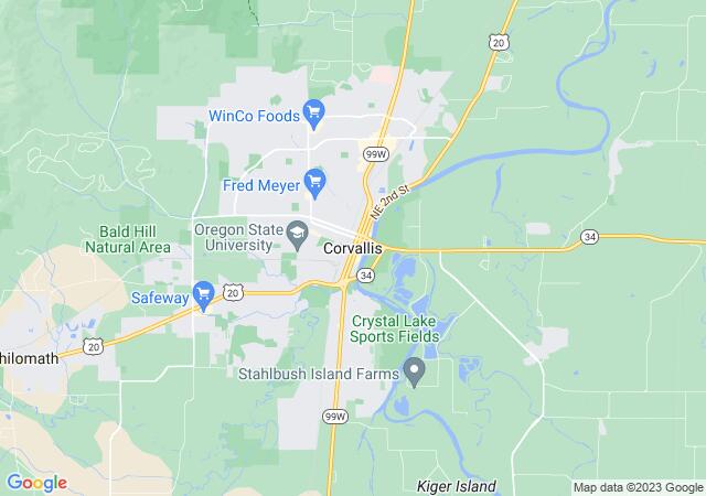 Google Map image for Corvallis, Oregon