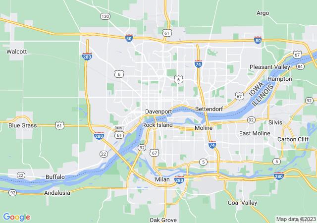 Google Map image for Davenport, Iowa