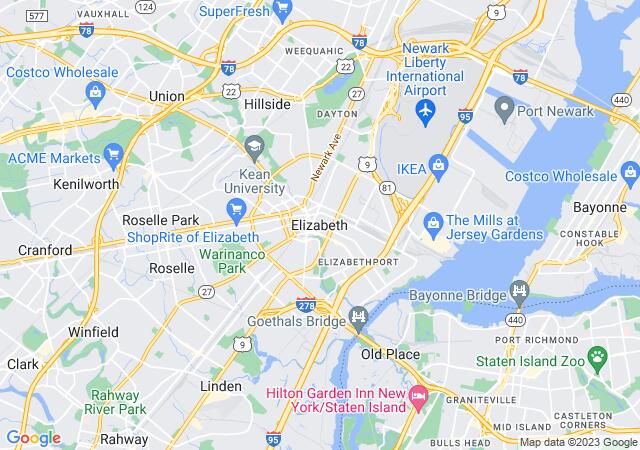 Google Map image for Elizabeth, New Jersey