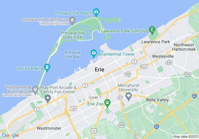 Google Map image for Erie, Pennsylvania