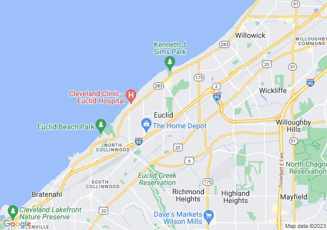 Google Map image for Euclid, Ohio