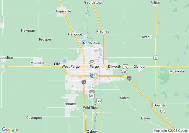 Google Map image for Fargo, North Dakota