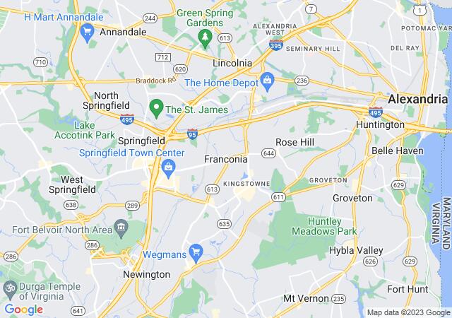Google Map image for Franconia, Virginia