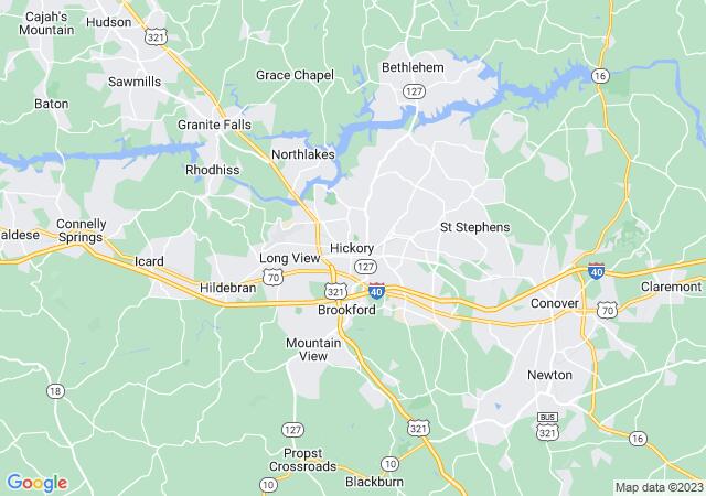 Google Map image for Hickory, North Carolina