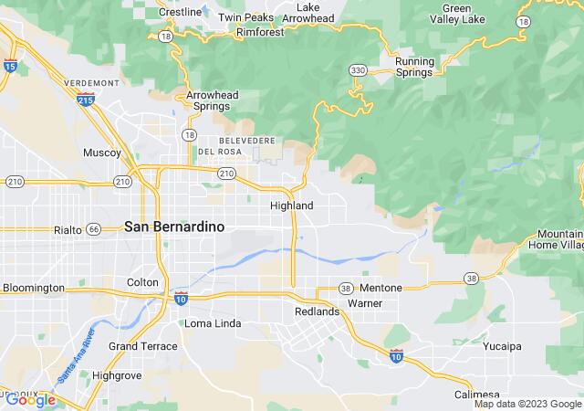 Google Map image for Highland, California