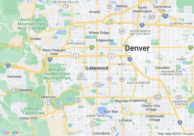 Google Map image for Lakewood, Colorado