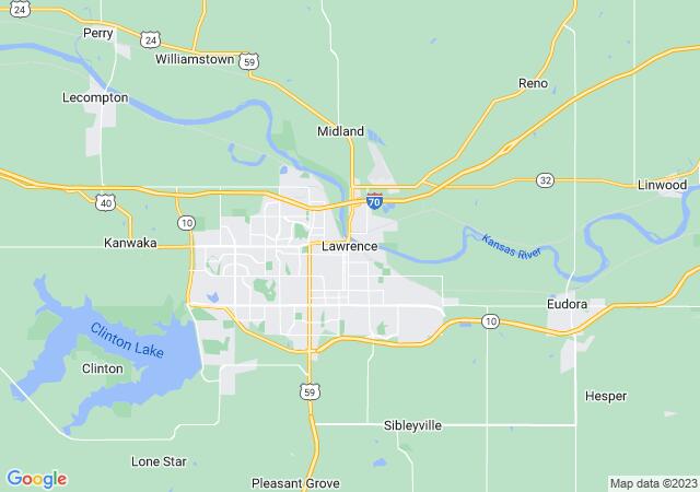 Google Map image for Lawrence, Kansas