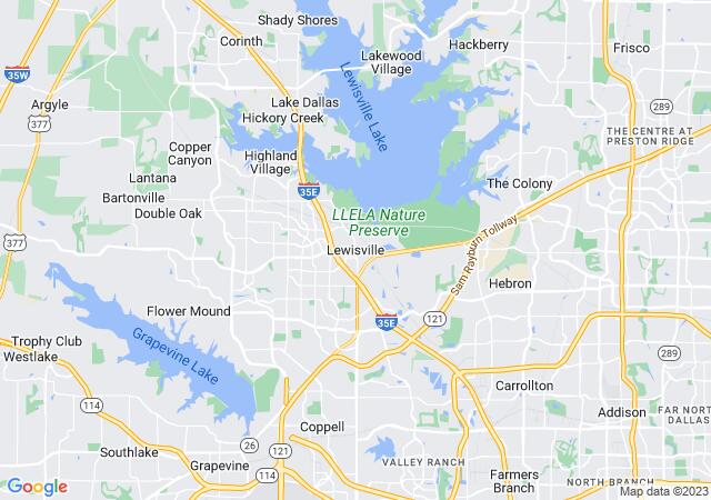 Google Map image for Lewisville, Texas