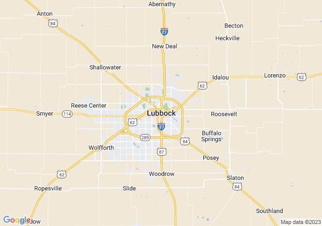 Google Map image for Lubbock, Texas