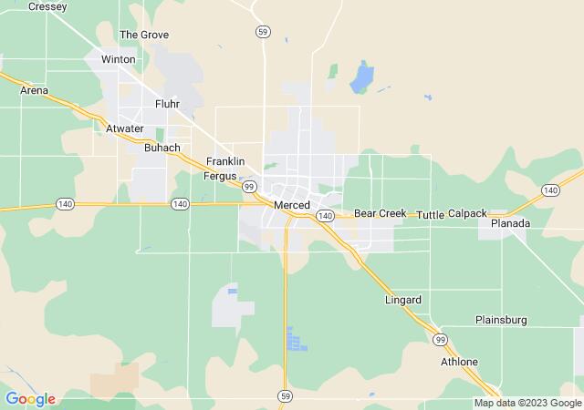 Google Map image for Merced, California