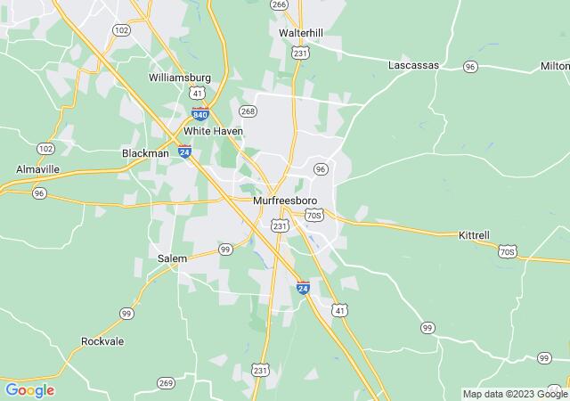 Google Map image for Murfreesboro, Tennessee