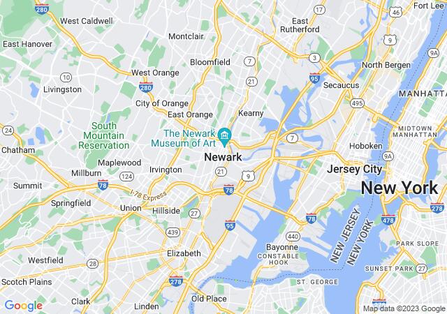 Google Map image for Newark, New Jersey