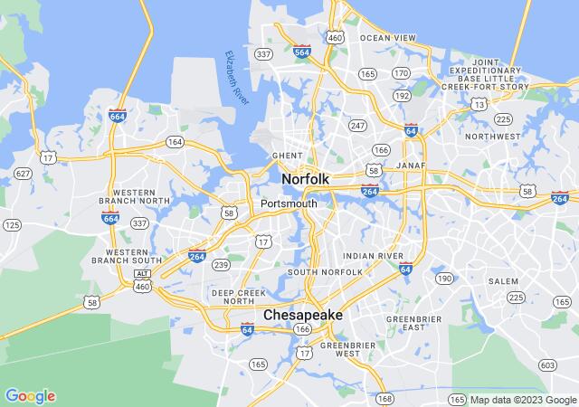 Google Map image for Portsmouth, Virginia