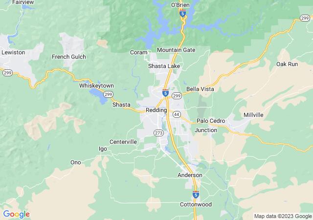 Google Map image for Redding, California