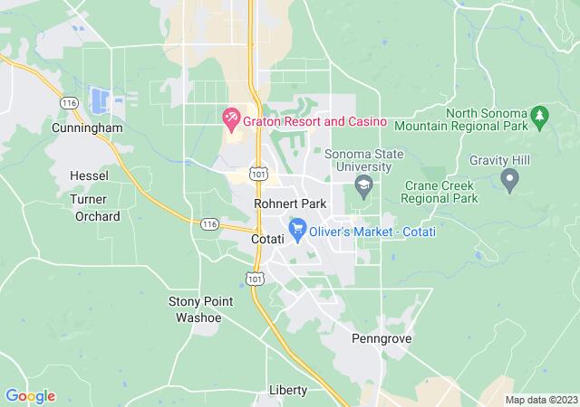 Google Map image for Rohnert Park, California
