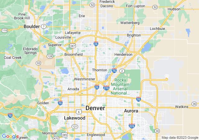 Google Map image for Thornton, Colorado