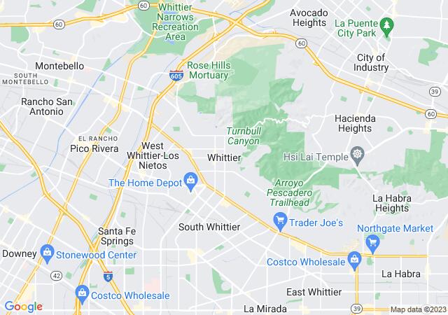 Google Map image for Whittier, California