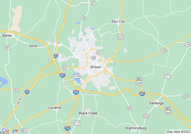 Google Map image for Wilson, North Carolina