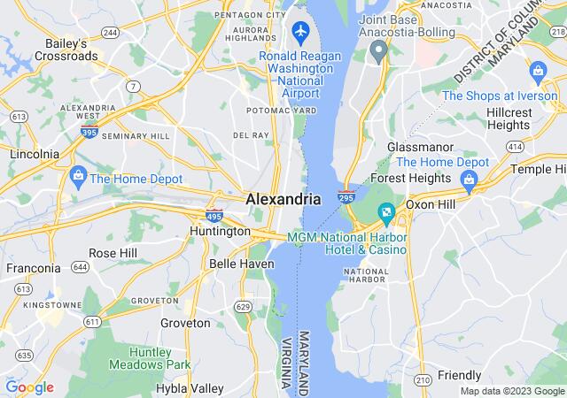 Google Map image for Alexandria, Virginia