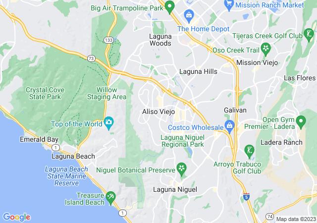 Google Map image for Aliso Viejo, California