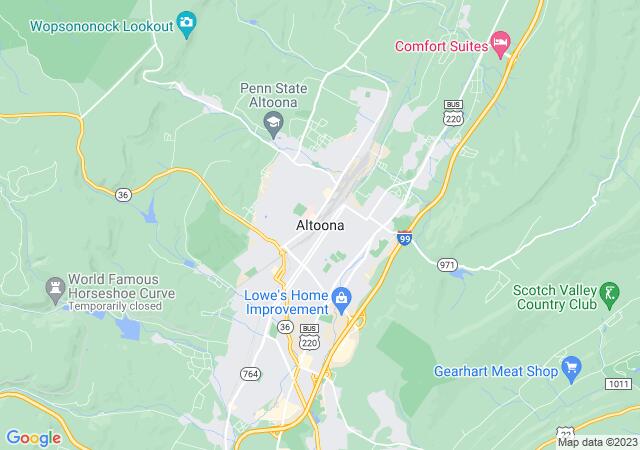 Google Map image for Altoona, Pennsylvania