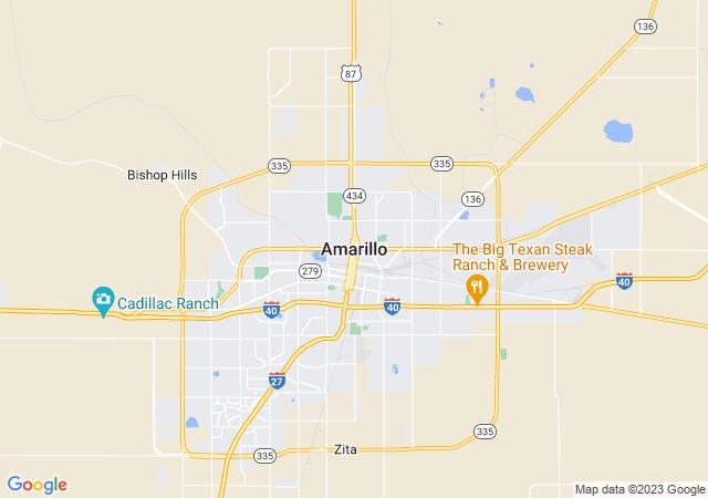Google Map image for Amarillo, Texas