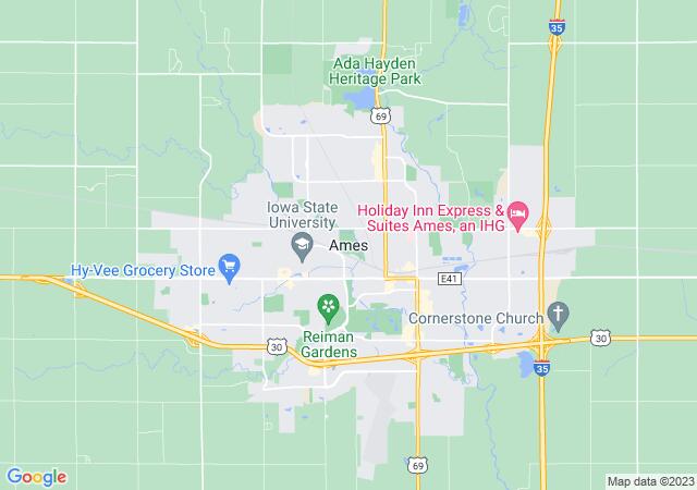 Google Map image for Ames, Iowa