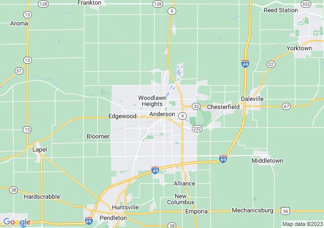 Google Map image for Anderson, Indiana
