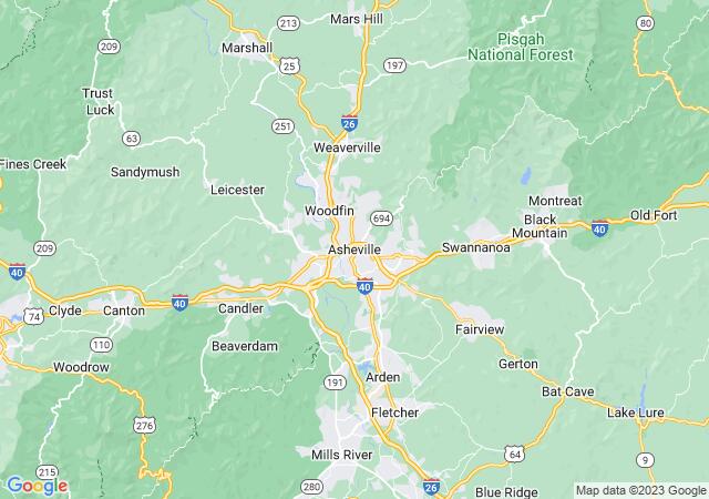 Google Map image for Asheville, North Carolina