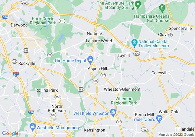 Google Map image for Aspen Hill, Maryland