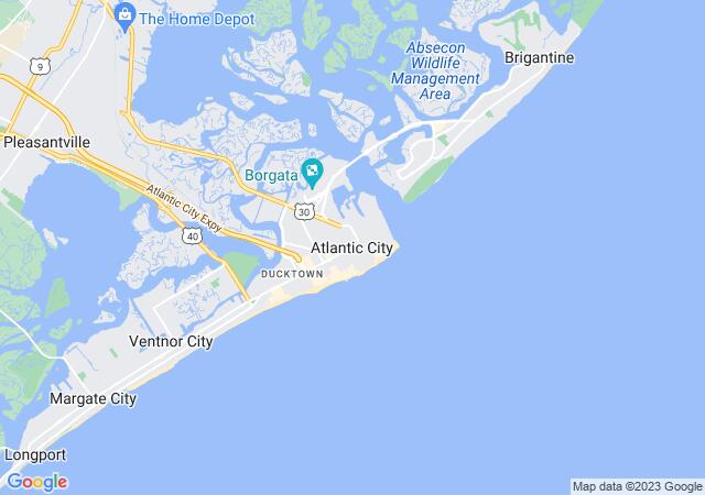 Google Map image for Atlantic City, New Jersey
