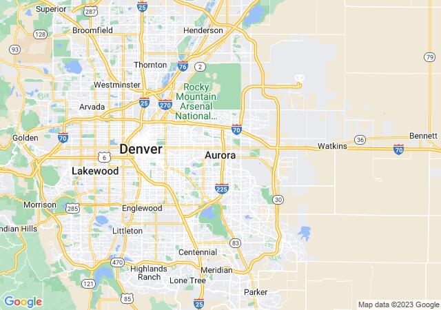 Google Map image for Aurora, Colorado