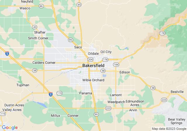 Google Map image for Bakersfield, California