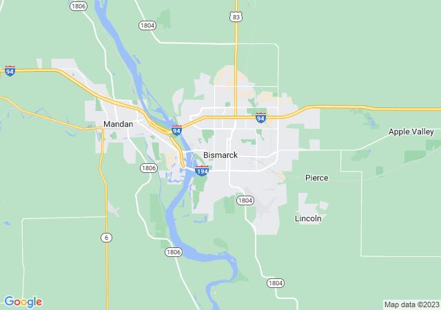 Google Map image for Bismarck, North Dakota