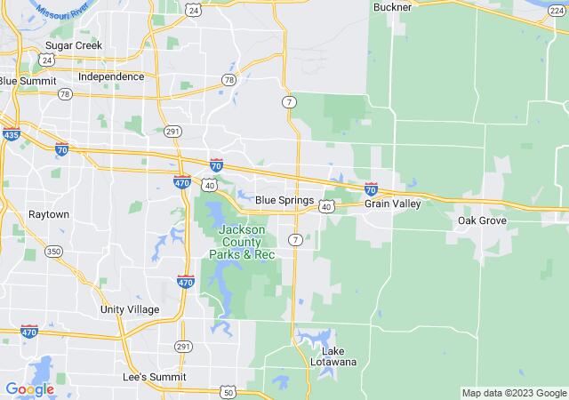 Google Map image for Blue Springs, Missouri