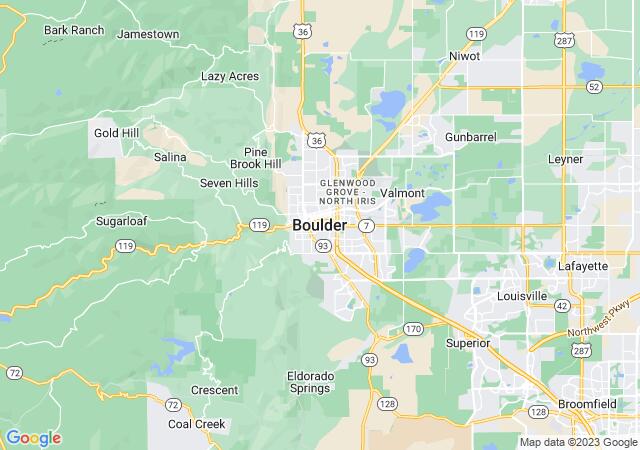 Google Map image for Boulder, Colorado