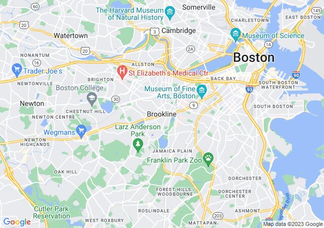 Google Map image for Brookline, Massachusetts