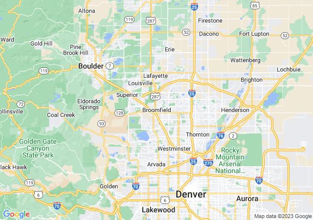 Google Map image for Broomfield, Colorado