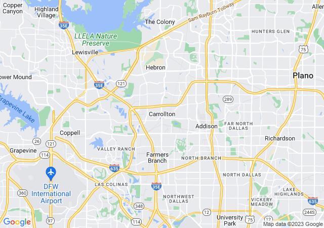 Google Map image for Carrollton, Texas