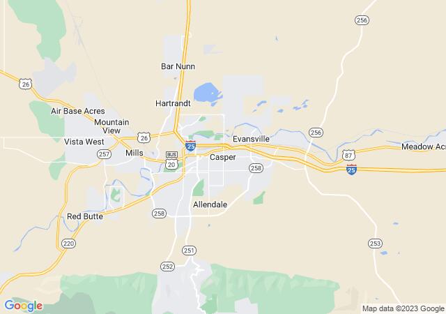 Google Map image for Casper, Wyoming