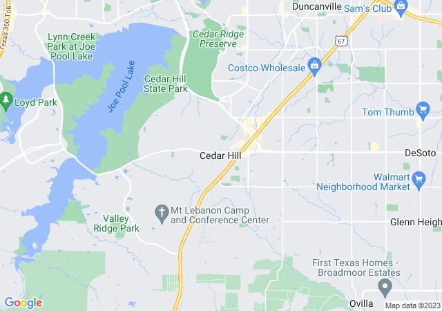 Google Map image for Cedar Hill, Texas