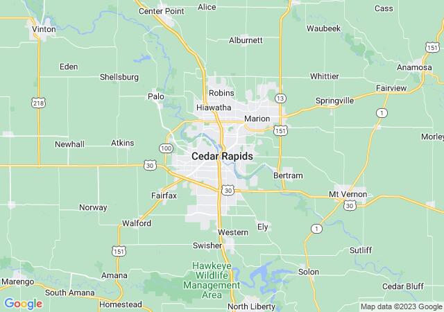 Google Map image for Cedar Rapids, Iowa