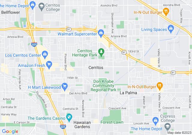 Google Map image for Cerritos, California