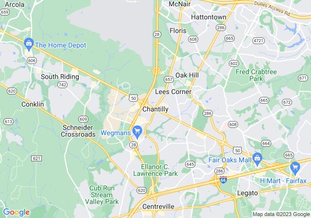 Google Map image for Chantilly, Virginia