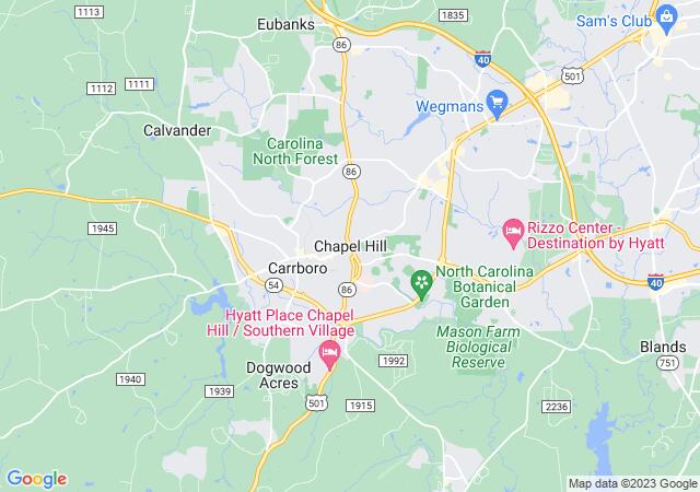 Google Map image for Chapel Hill, North Carolina